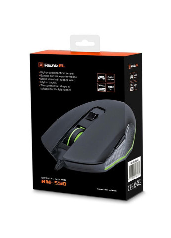 Мишка RM-550 Black Real-El (252634467)