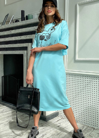 Женское летнее Платье оверсайз, платье-футболка ST-Seventeen с рисунком