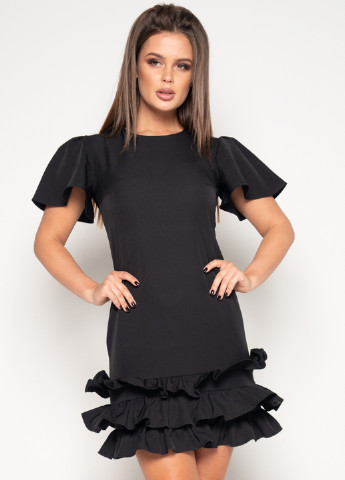 Черное коктейльное платье Issa однотонное