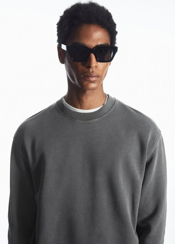 Темно-сірий світшот Cos однотонний без декору (358926082)