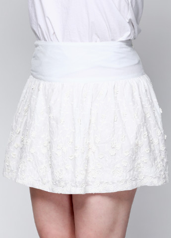 Белая кэжуал однотонная юбка Morgan а-силуэта (трапеция)