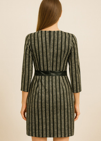 Комбінована вечірня сукня на запах Sassofono в смужку