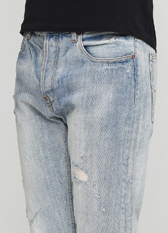 Голубые демисезонные прямые джинсы Emmett