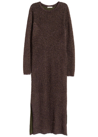 Темно-коричневое кэжуал платье платье-свитер H&M меланжевое