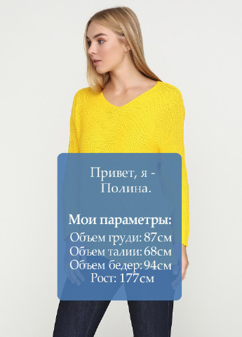 Желтый демисезонный пуловер пуловер Metin Triko