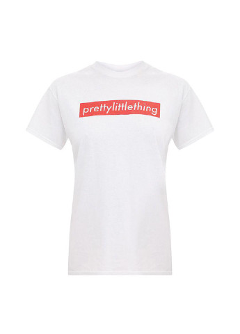 Белая летняя футболка PrettyLittleThing