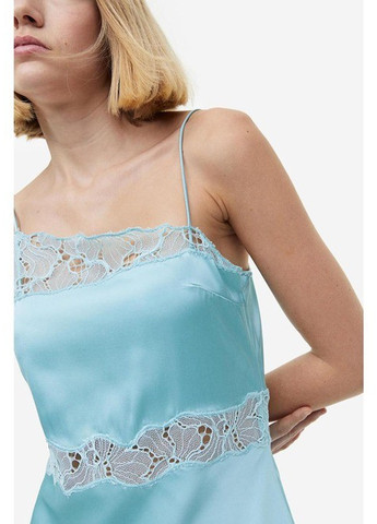 Світло-бірюзова вечірня сукня сукня-комбінація H&M однотонна