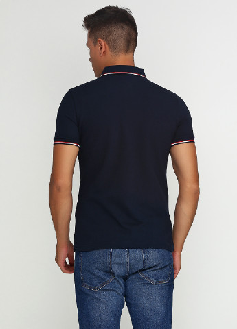 Темно-синяя футболка-поло для мужчин Moncler с рисунком