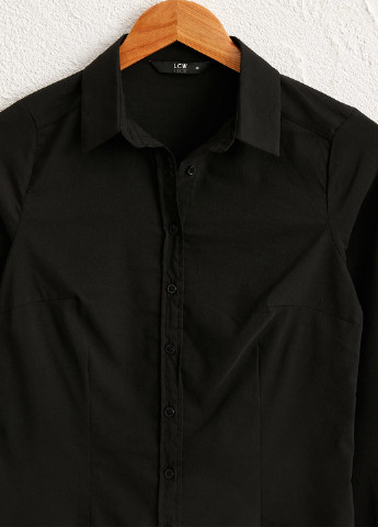 Черная кэжуал рубашка однотонная LC Waikiki
