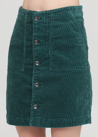 Зеленая кэжуал однотонная юбка C&A а-силуэта (трапеция)