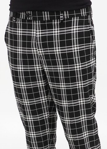 Черно-белые кэжуал демисезонные укороченные, зауженные брюки Boohoo