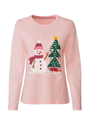 Светло-розовая всесезон пижама (лонгслив, брюки) лонгслив + брюки Esmara