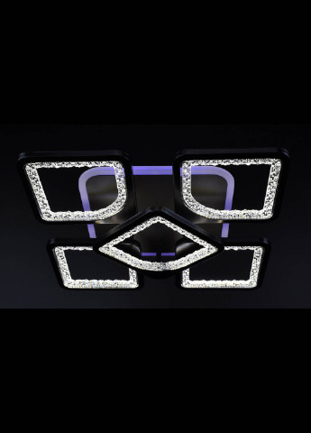 Люстра стельова LED з пультом A2281 / 4 + 1SQ-RGB-bk Чорний 11х40х40 см. Handmade (234537748)