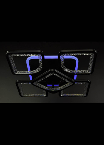 Люстра стельова LED з пультом A2281 / 4 + 1SQ-RGB-bk Чорний 11х40х40 см. Handmade (234537748)