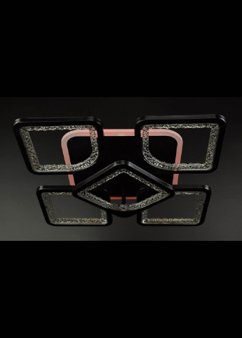 Люстра стельова LED з пультом A2281 / 4 + 1SQ-RGB-bk Чорний 11х40х40 см. Handmade (234537748)