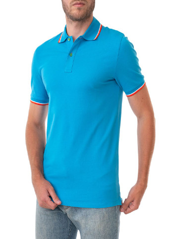 Голубой футболка-поло для мужчин Olymp однотонная