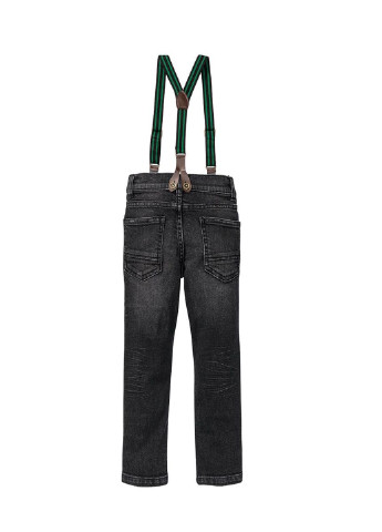 Темно-серые демисезонные джинсы на подтяжках Lupilu