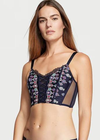 Синий демисезонный комплект (корсет, пояс для чулок) Victoria's Secret