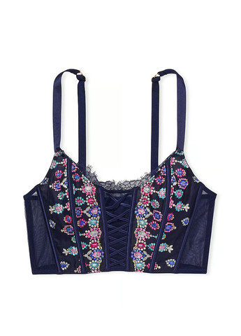 Синий демисезонный комплект (корсет, пояс для чулок) Victoria's Secret