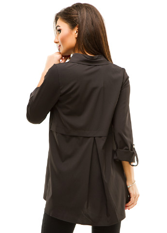 Черная кэжуал рубашка однотонная Lady Style