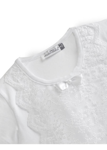 Кофта з мереживом з коротким рукавом (10497-152G-white) Matilda (202365885)