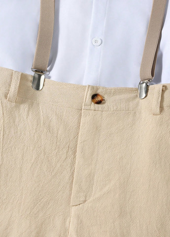 Комбінований літній костюм (сорочка, шорти, метелик, підтяжки) з шортами, з сорочкою SHEIN