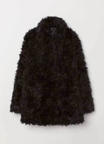 Черная демисезонная куртка зі штучного хутра H&M