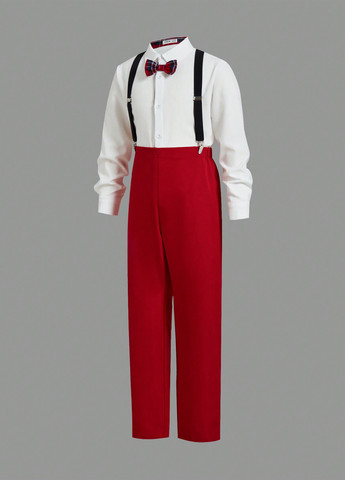 Комбінований демісезонний костюм (сорочка, штани, підтяжки) з сорочкою, брючний SHEIN