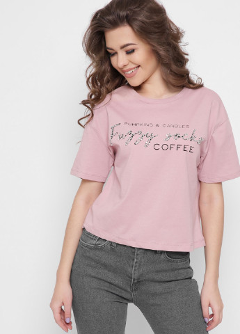 Розовая летняя футболка Carica