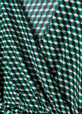 Зелена кежуал сукня на запах H&M з геометричним візерунком