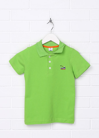Салатовая детская футболка-поло для мальчика Topolino с рисунком