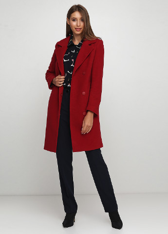Красное демисезонное Пальто двубортное Florens