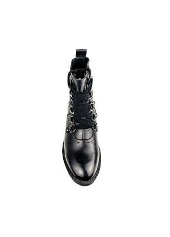 Зимние зимние ботинки женские кожаные черные на меху Brocoli