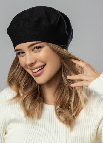Берет подвійний стрейчевий жіночій -9 56см-58см Чорний W-Luxury 9260S (254046345)
