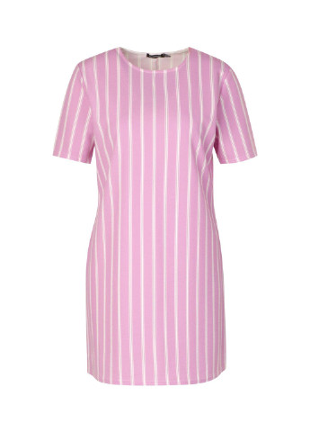 Розовое кэжуал платье Boohoo в полоску