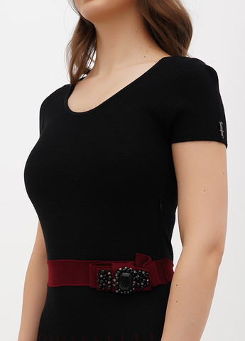 Чорна кежуал сукня кльош Sassofono однотонна