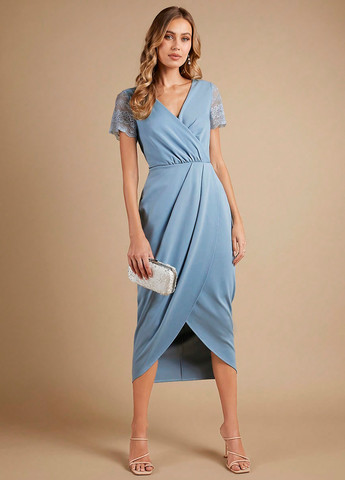 Блакитна кежуал сукня футляр SHEIN однотонна