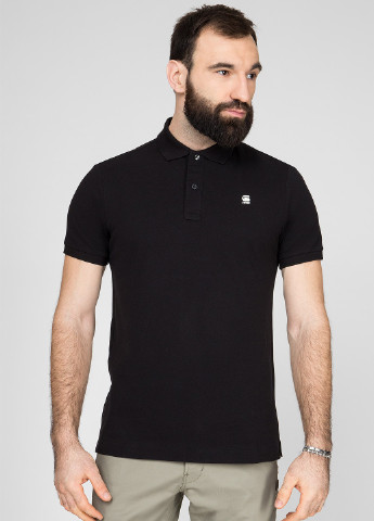 Черная футболка-поло для мужчин G-Star Raw с логотипом