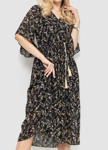 Черное кэжуал платье клеш Ager с цветочным принтом