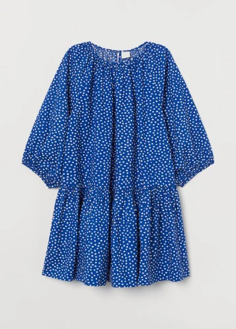 Синее платье H&M в горошек