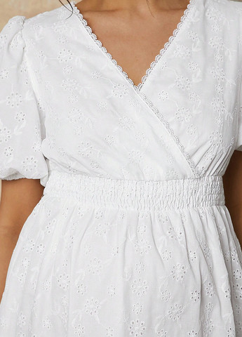 Белое вечернее, кэжуал платье для беременных с юбкой-солнце, в стиле ампир SHEIN однотонное