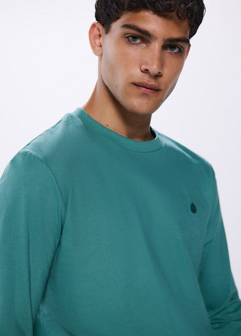 Мятный демисезонный кэжуал лонгслив Springfield однотонный