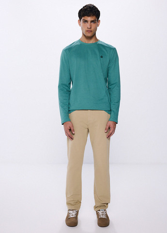 Мятный демисезонный кэжуал лонгслив Springfield однотонный