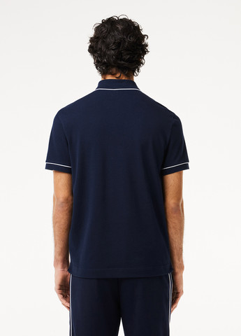 Темно-синяя футболка-поло для мужчин Lacoste однотонная