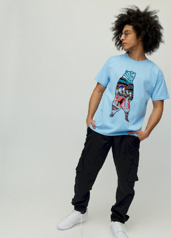 Блакитна футболка чоловіча YAPPI