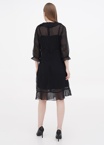 Чорна кежуал сукня на запах Fair Lady однотонна