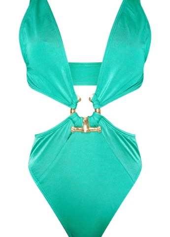 Зеленый демисезонный купальник PrettyLittleThing