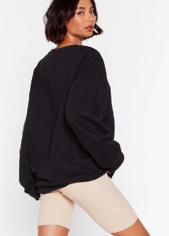 Чорний світшоти Nasty Gal однотонний без декору (249991291)