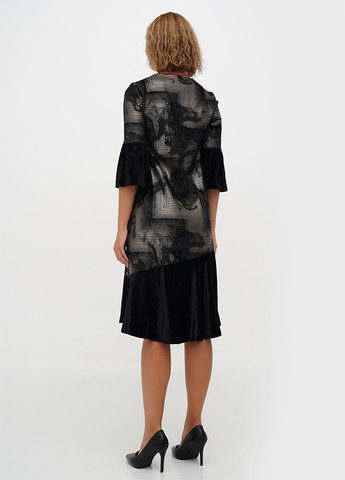 Бронзовое кэжуал платье Sassofono в полоску