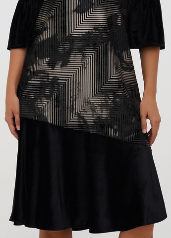 Бронзовое кэжуал платье Sassofono в полоску